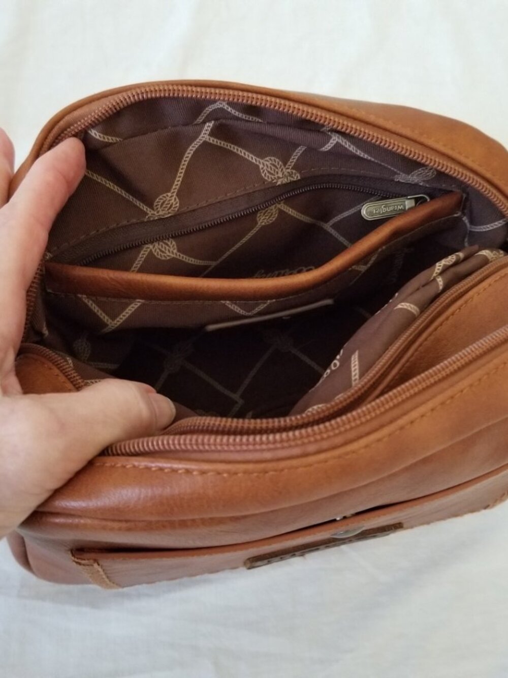 NWT! Wrangler Brown Faux Leather Purse Shoulder Crossbody Bag w/Detachable Strap - Picture 8 of 13